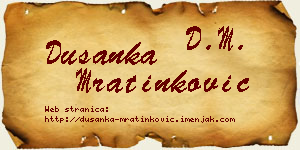 Dušanka Mratinković vizit kartica